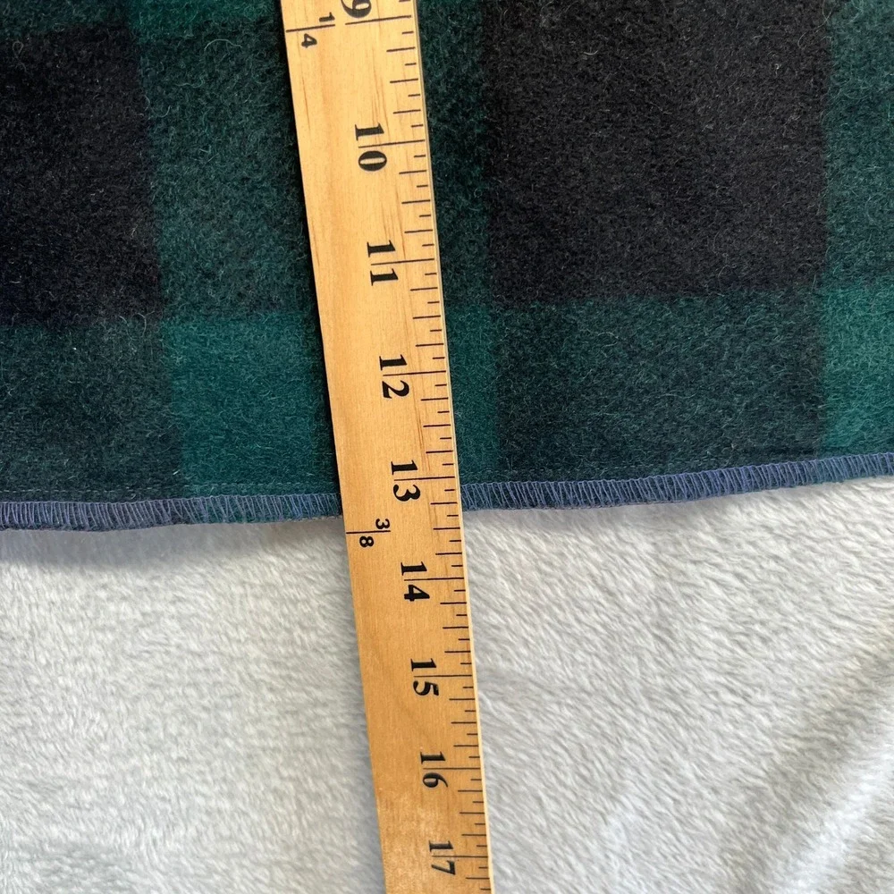 Handmade Wool Half Apron Tan Green Black Buffalo Plaid Colorblock Rustic